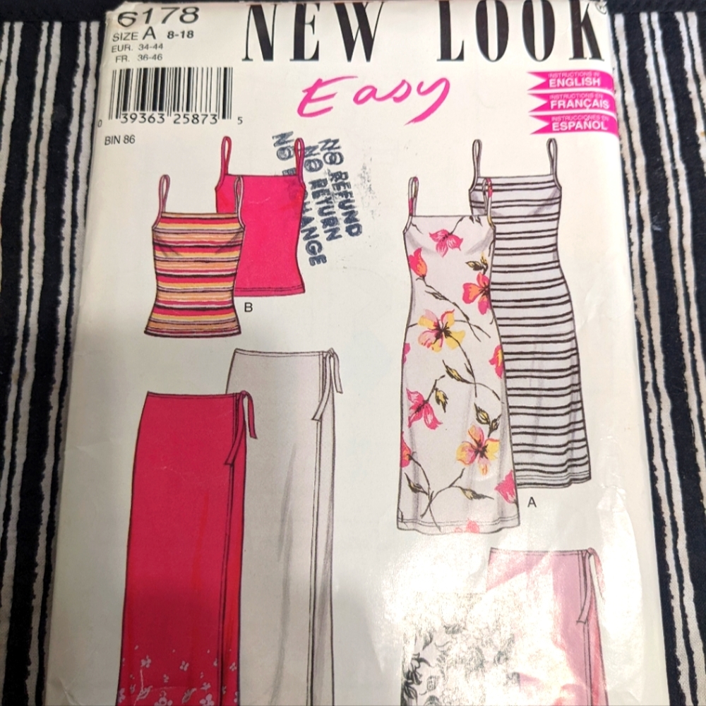 New Look Easy pattern by Simplicity 6178 Size A 8-18 Pattern ONLY